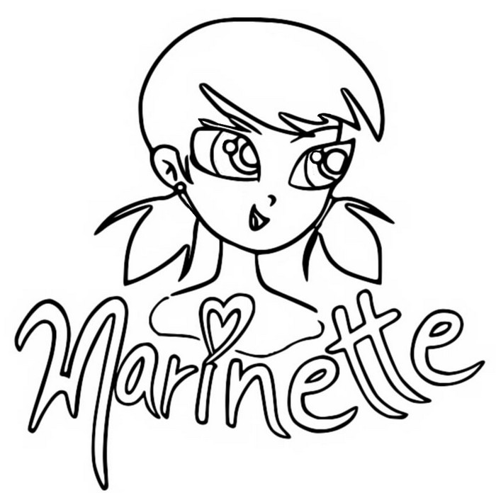 Online coloring book: Coloring book smiling Marinette